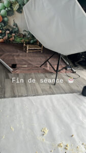 photo montrant la fin d'une séance smash the cake au studio à Oudezeele